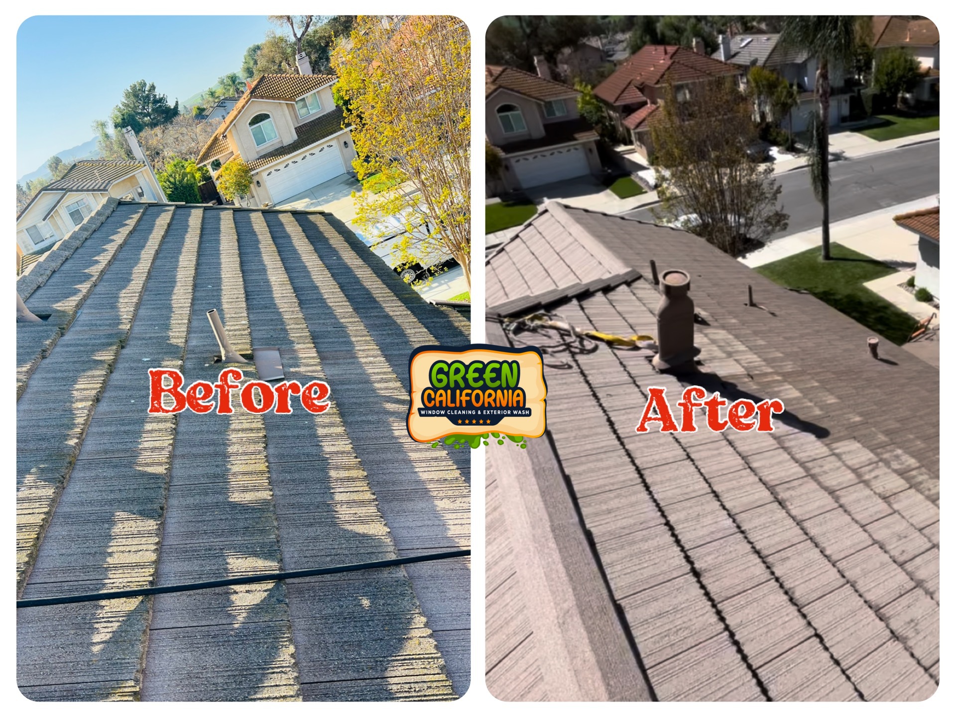 Best quality Roof Cleaning/ Roof washing performed in the city of Chino Hills, California. Thumbnail